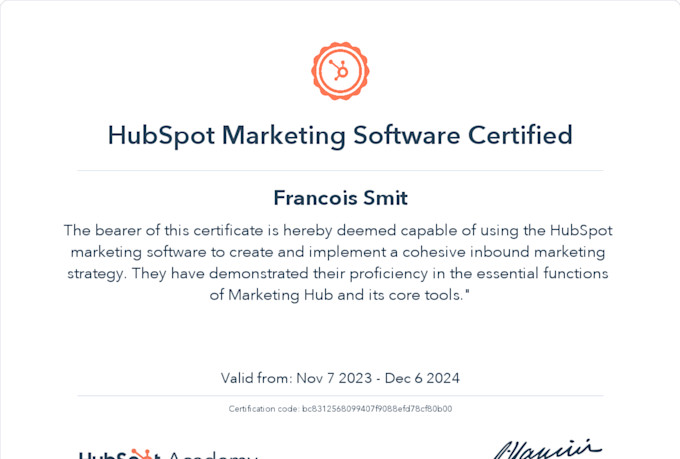 be your certified hubspot consultant per hour